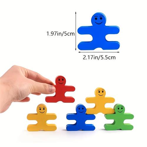 colorful wooden stacking balance blocks balance thinking and math educational recognition cognitive learning development interlocking matching game educational toy