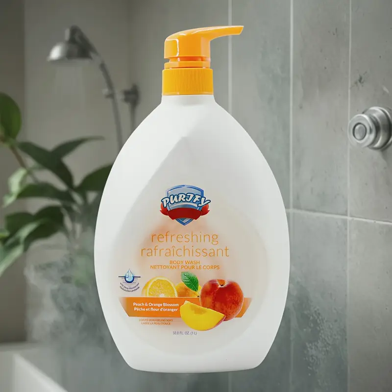 peach fruit fragrance body wash peach for a shower experience contains for gentle exfoliation suitable for types and with use who a sweet scent Product details 3