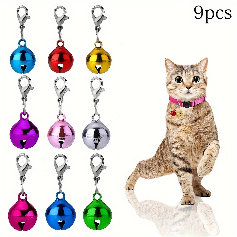 

9pcs Charms For Collars, Metal Bell Pendants For Cats And Dogs, Decorative Collar Accessories - Assorted Patterns