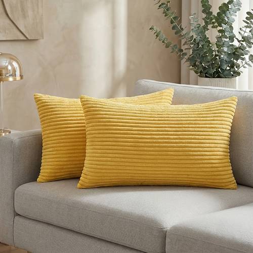 2pcs style corduroy striped decorative throw pillow covers 12in 20in 16in 16in 18in 18in 20in 20in soft boho spring pillowcases for living room bedroom sofa home decor decorative pillows classic pattern no pillow inserts