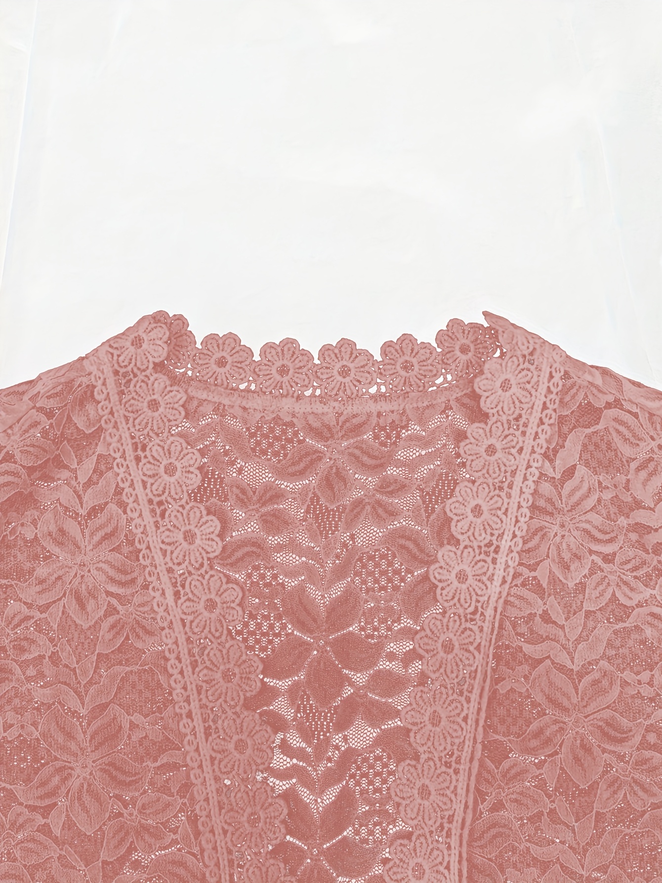 Summer Solid Color Lace Patchwork Casual Open Front Jacket For Holiday Party Clothes