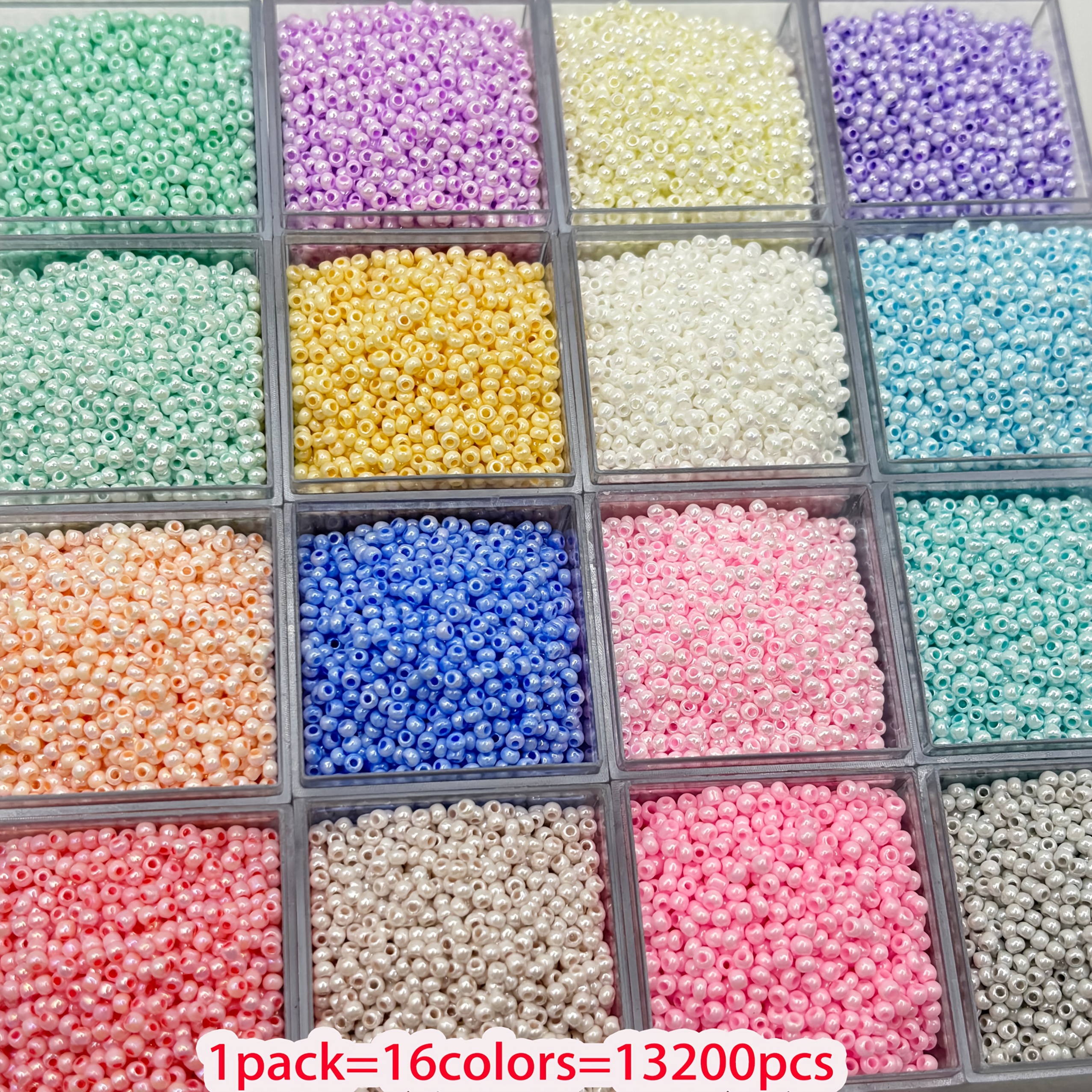 Image of 13200 Ultra-elegant And 1.8mm Glass Rice Beads 16 Colors Of Decorative Beads Suitable For Jewelry Making Handmade Bracelet Necklace Beading Crafts Small Business Supplies