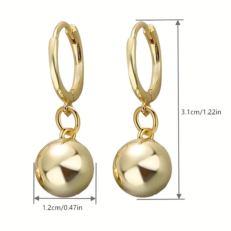 Silvery Ball Hoop Earrings — Simple Fashionable Alloy Accessory