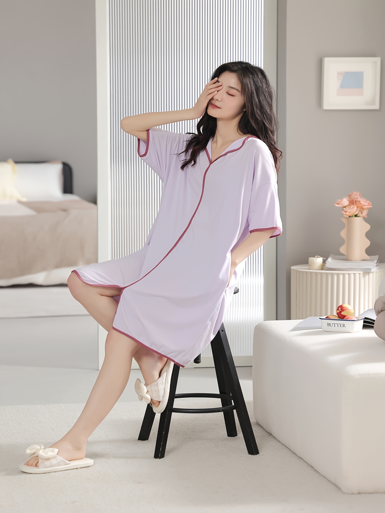 Padded Bra Dress Nightgown With Built In Bra Sleepwear With Built