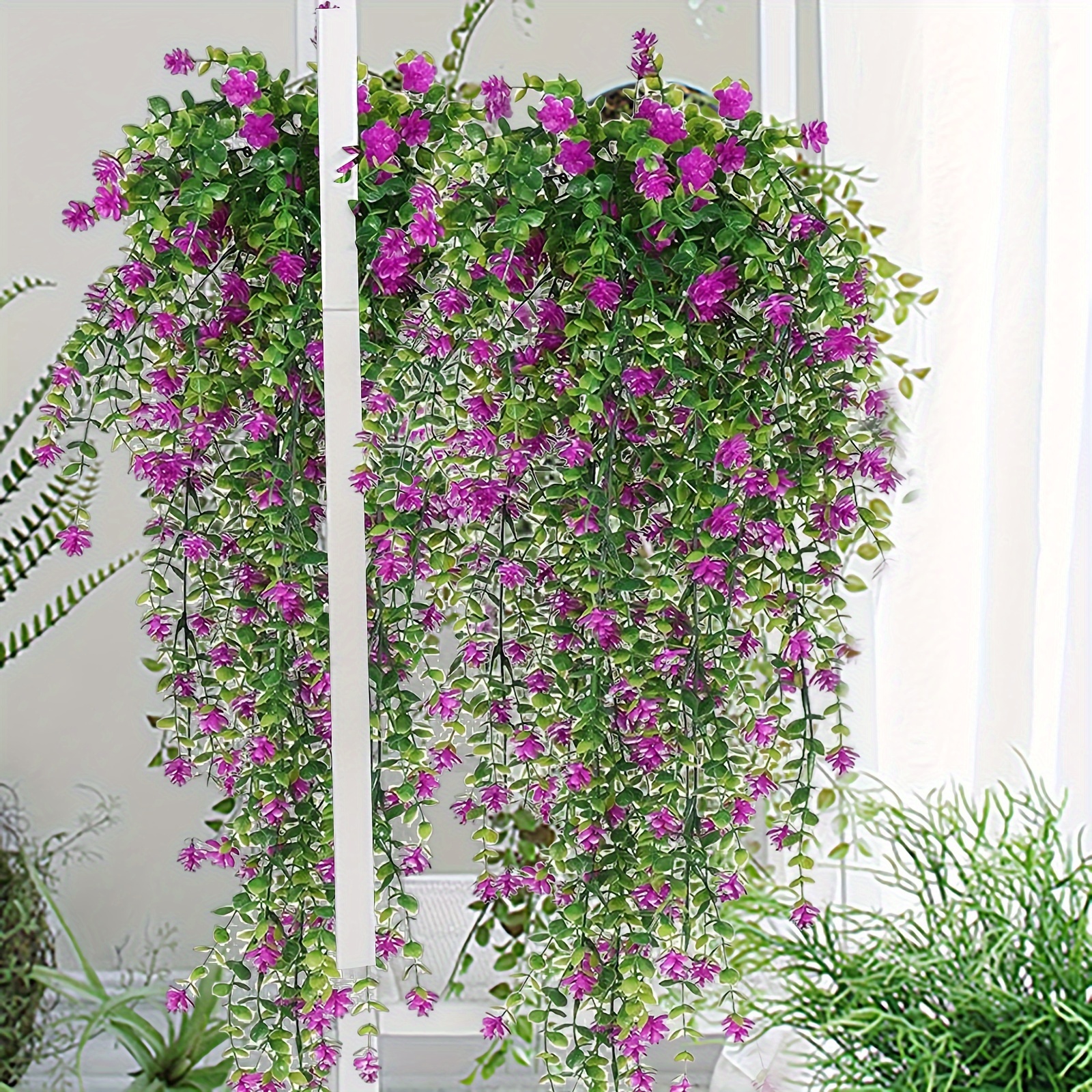 

2pc Artificial Artificial Hanging Flowers Artificial Flower Vines Chlorophytum Plastic Artificial Flowers Outdoor Flowers