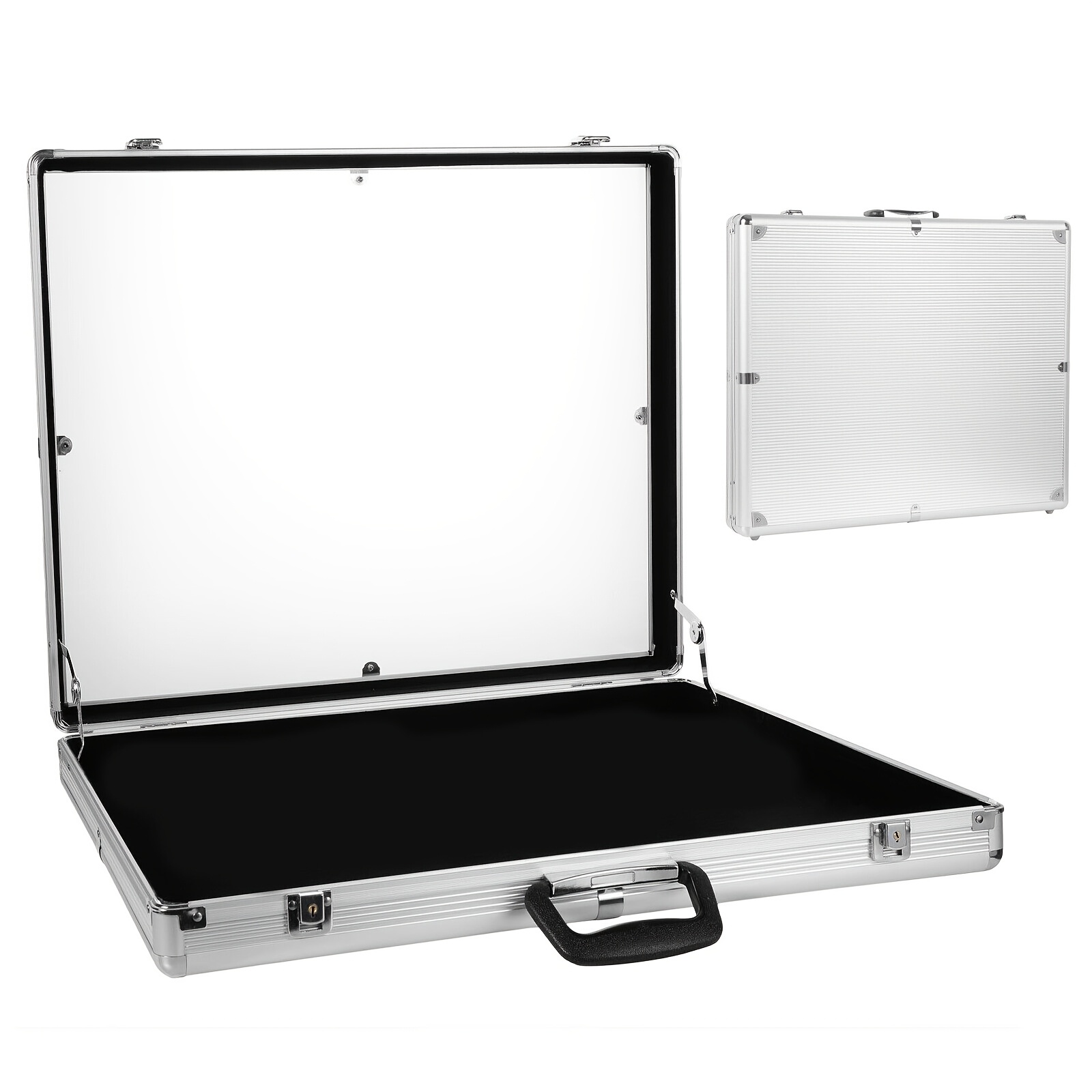 TEMU Aluminum Display Case With Keys Lockable Jewelry Storage Box Trade Show Display Case Clear Acrylic .6"x20.5"x3.9" With Velvet Lining For Jewelry Cards Collectibles,