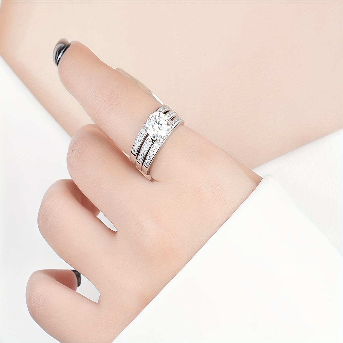 2 Ct Moissanite Ring in 925 Silver for Women