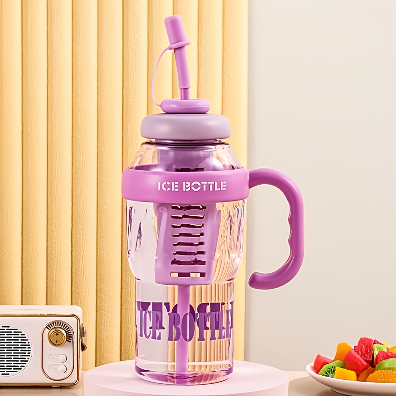 TEMU Gobelet d'eau portable en plastique avec paille, grande capacité de 44 oz, gobelet de sport étanche, parfait pour , smoothies, boissons froides,