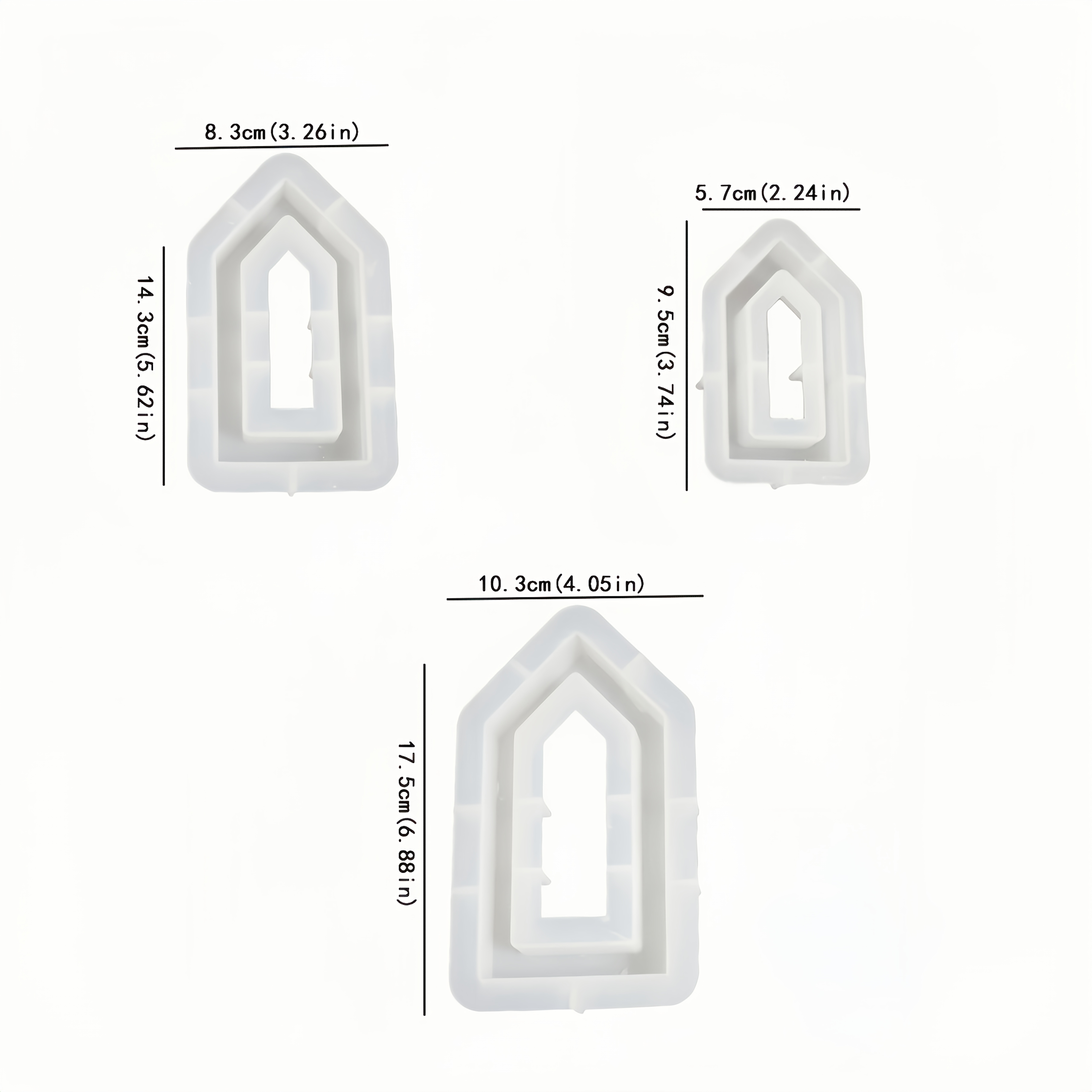 3pcs Silicone Hollow House Molds, Frames, Diffusers, Concrete Resin Craft Molds, Irregular Shapes, Artistic Crafts And Jewelry Casting Supplies