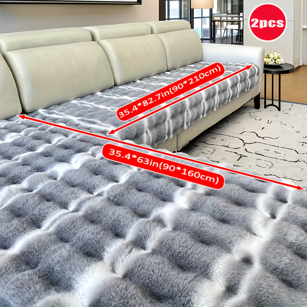 E-shop 2er-Set dicke Plüsch-Sofakissen, weich bequem, einfarbig, prächtlicher Stil, rutschfestes Design, Sofabezug, Wohnzimmerdekoration,