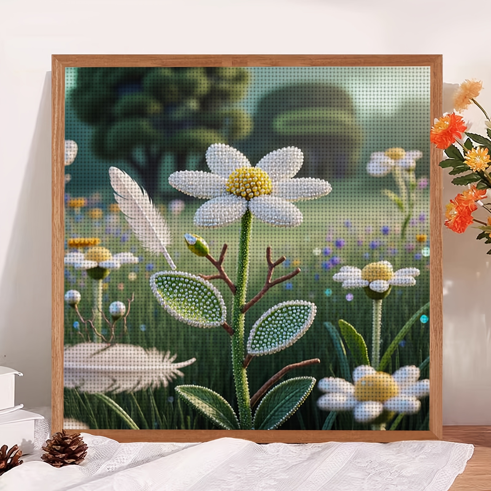 "Daisies in the Meadow" Cross Stitch Kit, Ideal for Beginners