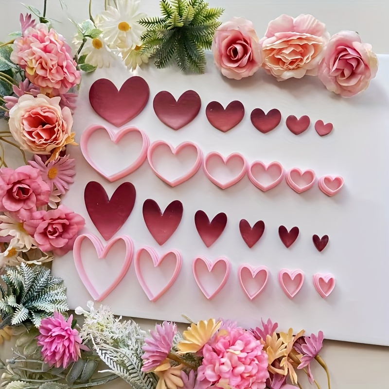 

6-piece Heart-shaped Clay Mold Set - Diy Crafts And Jewelry Making