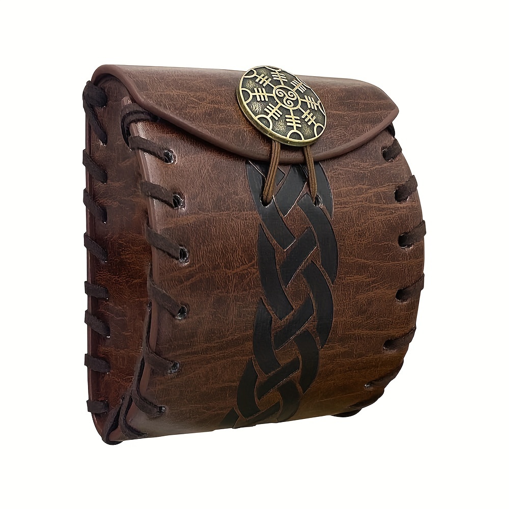 

Medieval Pu Leather Bag, Portable Renaissance Fanny Pack, Coin Purse, Dice Bag