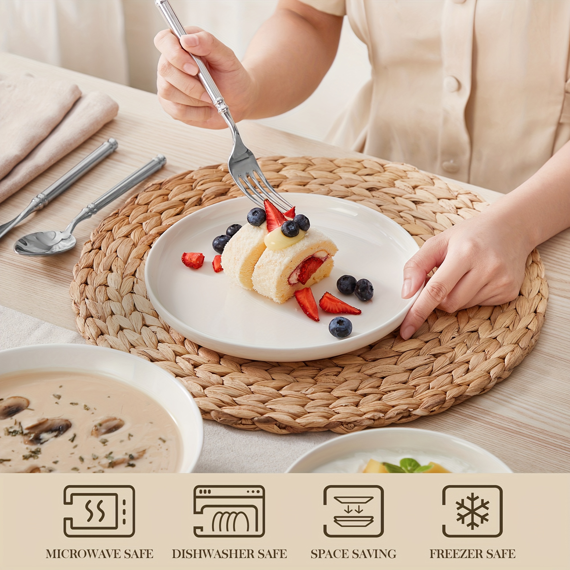 24 delars servisset för 6 personer premium tallrikar och - Temu Sweden