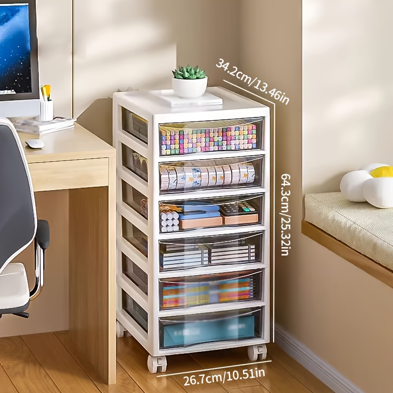 Rollbarer Aufbewahrungswagen mit mehreren Ebenen, Schubladen und oberem Ablagefach – ideal für Bürobedarf, Bastelmaterial und Zubehör