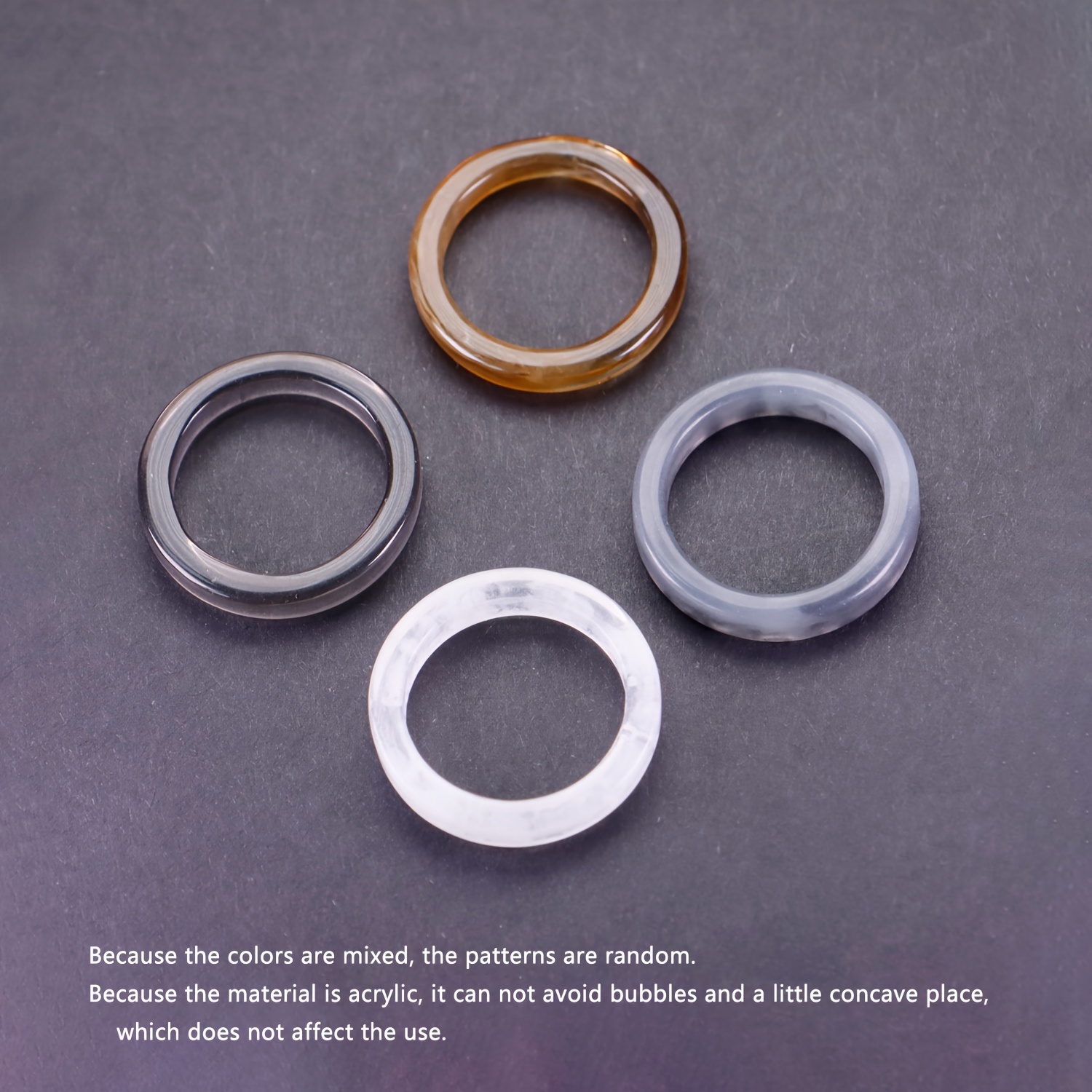 Image of 4pcs Men' Acrylic Ring Suitable For Travel Beach Party Driving Wear Hip Hop Style Casual Cute Holiday -garde Send Boyfriend Brother Father's Day Husband