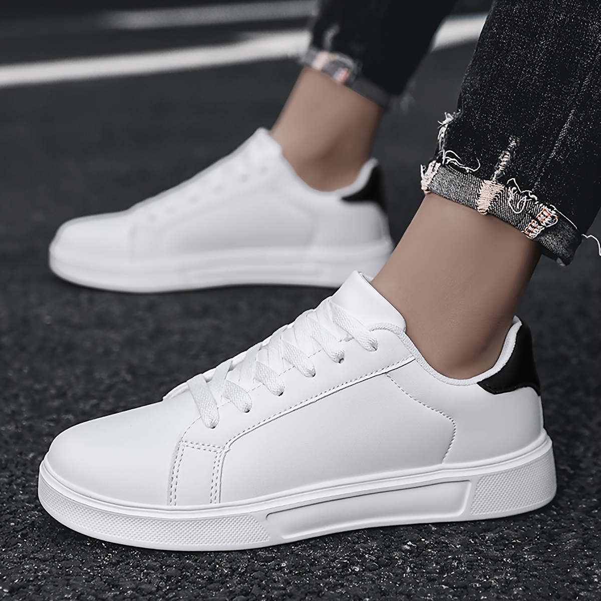 herren klassische weiße sneaker atmungsaktives pu Temu Austria