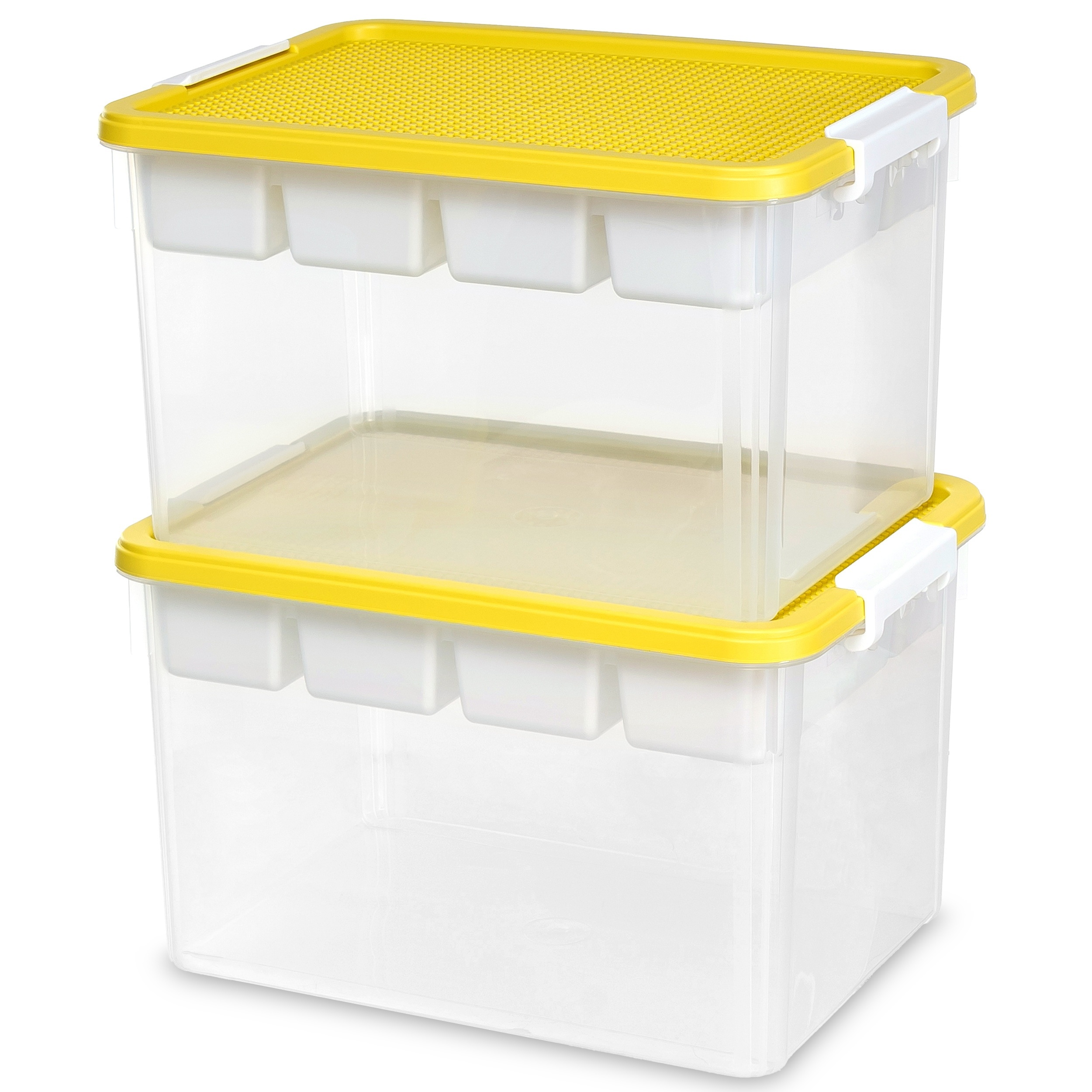 

Itylife 2pcs Organizer , Building Lid And Removable , 32 Quart , Clear Container For Organizing Kids Building ,