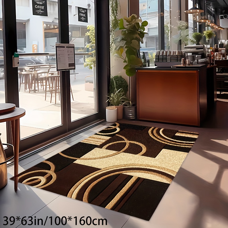 TEMU Lozo Area Rug - 800gsm, Backing Geometric Pattern, For Room, , , And - , Durable & Machine Washable