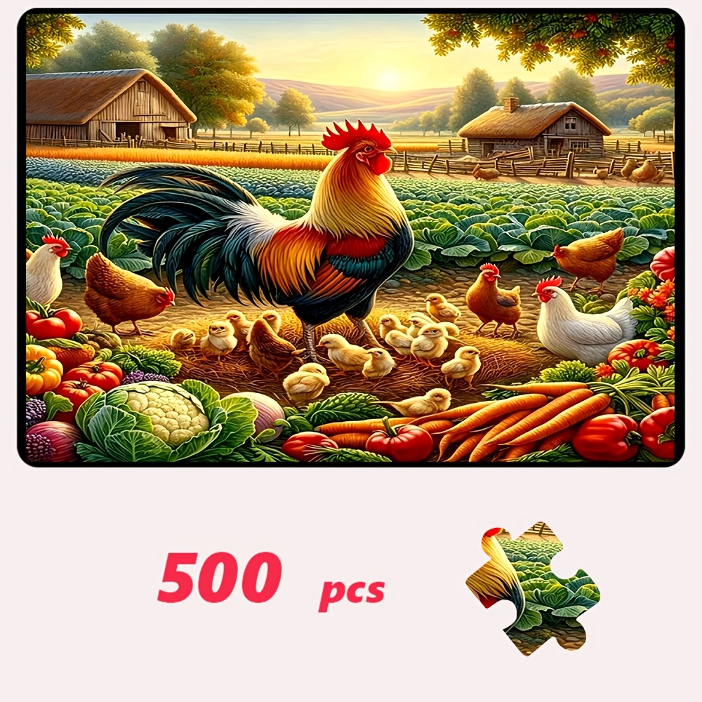 TEMU 500pcs/1000pcs Adult Jigsaw Puzzle, Large Puzzle Gift For Family Interaction, Diy Puzzle For Home Decor, High-quality Family Fun Puzzle Designed