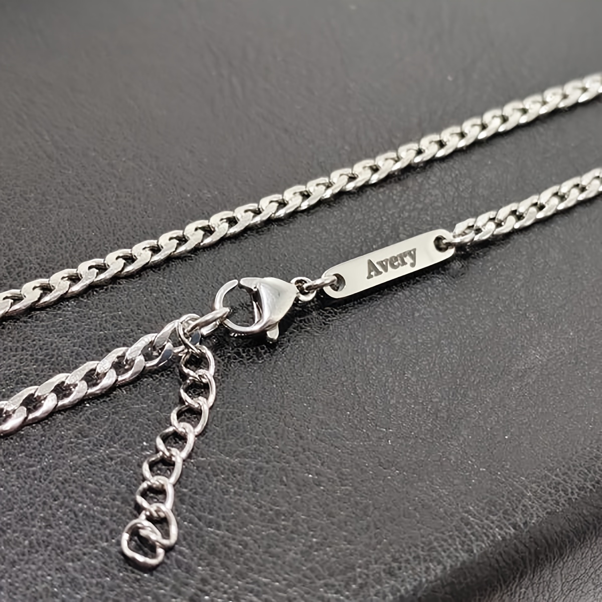 Men's Custom Nameplate Necklace with 304L Stainless Steel Cuban Chain