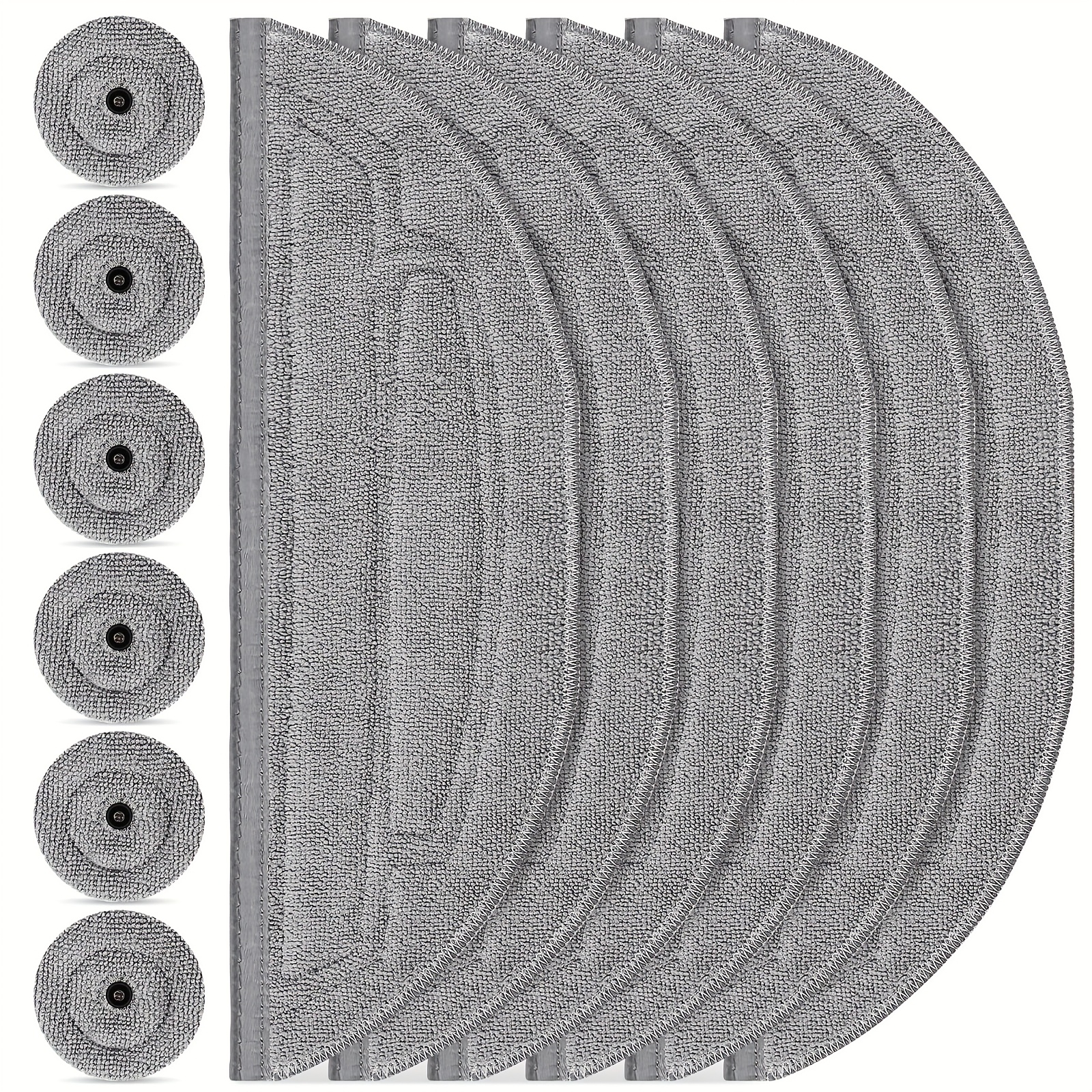 TEMU 12 Pack Mop Pads Refills For S8 Maxv Ultra / S8 Max Ultra Robot Vacuum, 6 Pack Mop Cloth With Dual Vibrations Modules, 6 Pack Edge Mop Pads