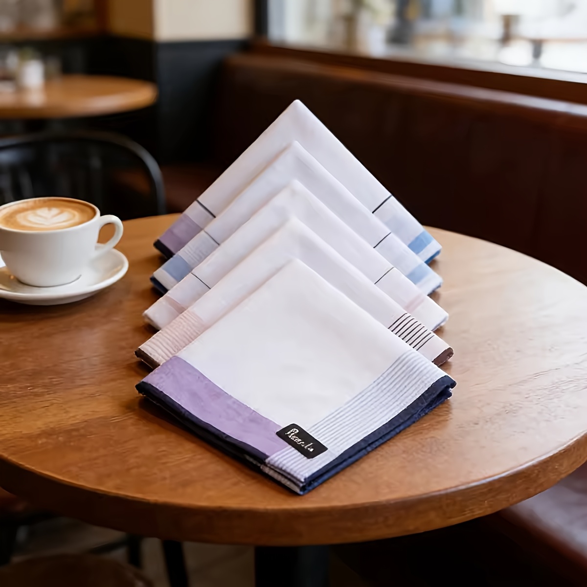 TEMU A Set Of 12 Men's Soft Striped Handkerchiefs, Classic Square Pocket Squares Suitable For Gifts, Weddings, Anniversaries, Father's Day,