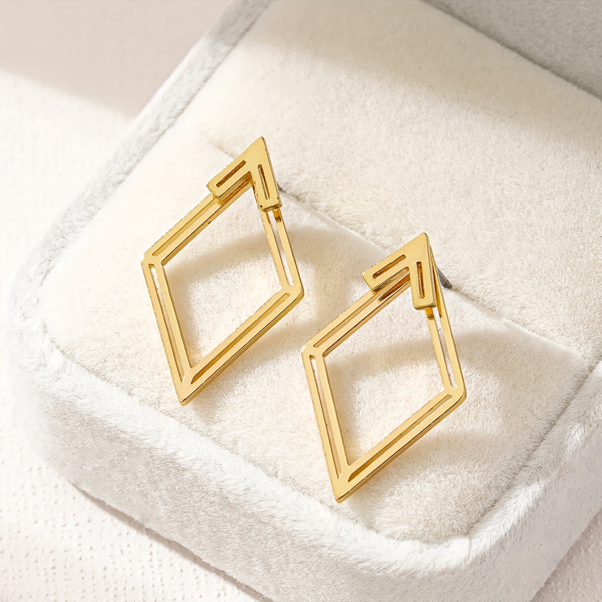 Geometric Rhombus Earrings & Hanging Posterior Earrings