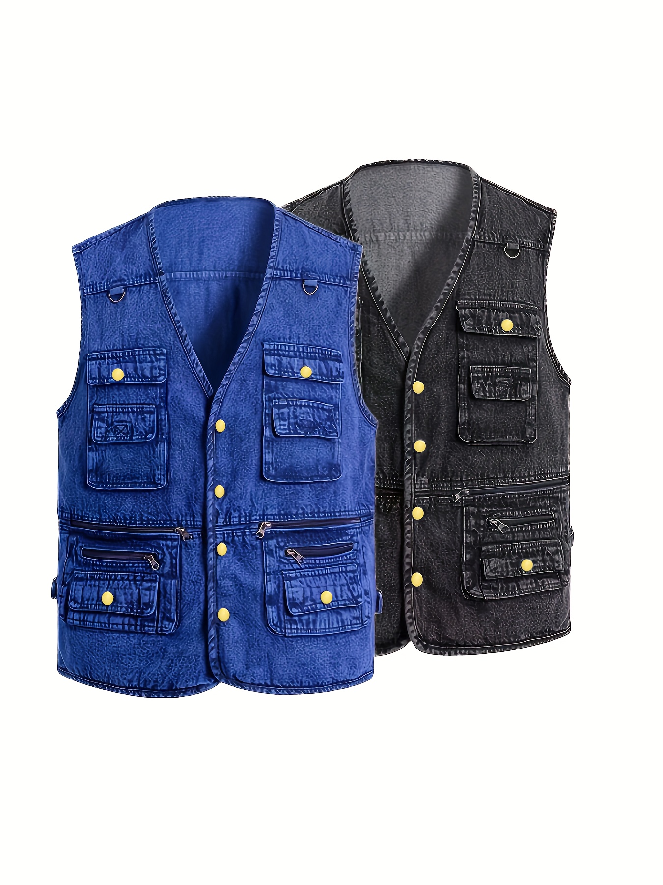 men's oversized jeans like vest non stretch denim like Temu Germany