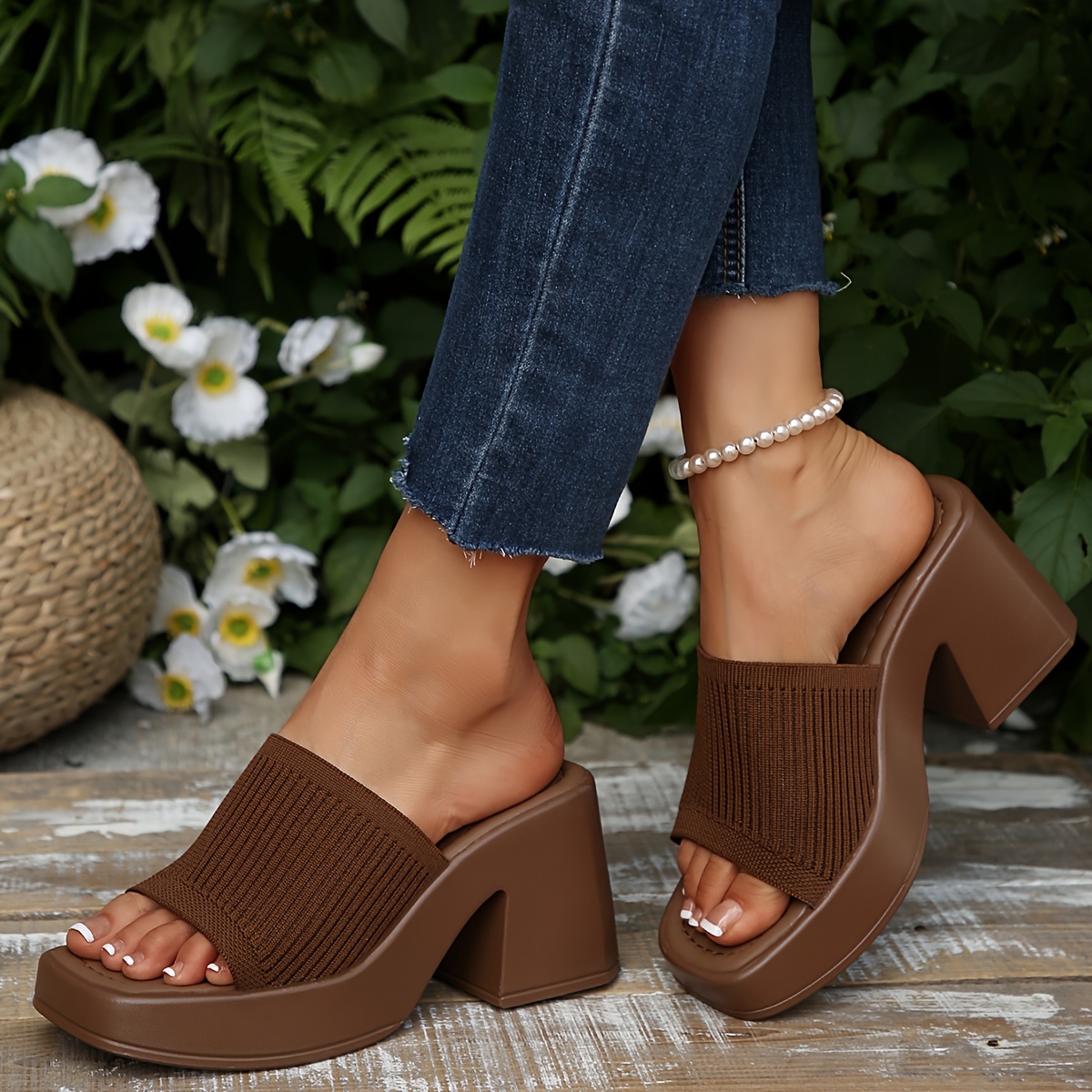 sandalias plataforma gruesa mujer tacón ancho parte Temu Spain