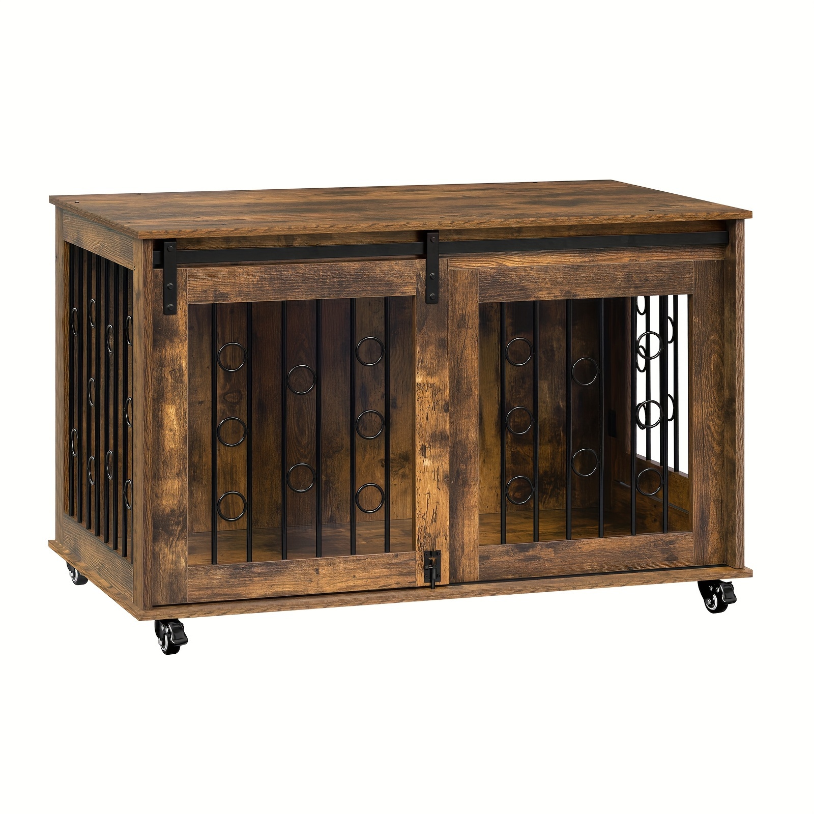 Image of Dog Cage Furniture, Easy To Move Household Dog Box, 2 Doors And , Modern Indoor Dog Cage, Suitable For Large, Medium, Small Dogs, Side Table, Domestic Dog Cage, 100 X 56cm
