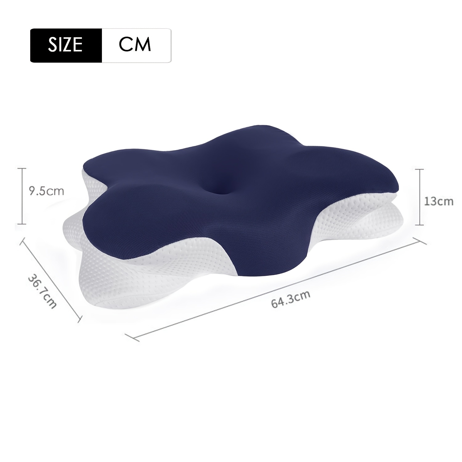Image of 2pcs/1pc Pillow, Cervical Neck Pillow, Ergonomic Cervical Pillow - -shaped Neck Support Pillow With Dual-height Design For Side & Back Sleepers, Slow-rebound Foam, Breathable Washable Cover Blue