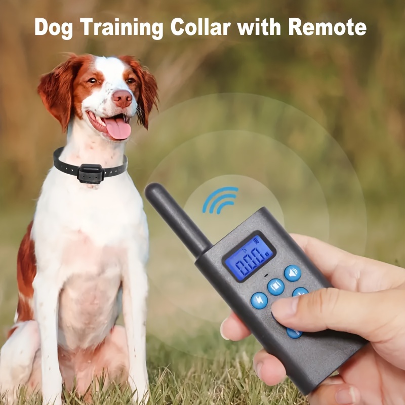 

Dog Training Collar With Remote, Electric Shock, Vibration, Beep Modes, Led Light, Rechargeable E-collar, Leather Material, Adjustable For Small To Large Dogs, Multi-channel Control, 5.1" Remote Size