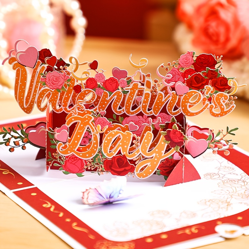 

Elegant -up Greeting Card With Envelope - Valentine's Day, Birthdays, Day & More - Laser Cut Design In English, Wedding , Valentine's Day , Birthday ,