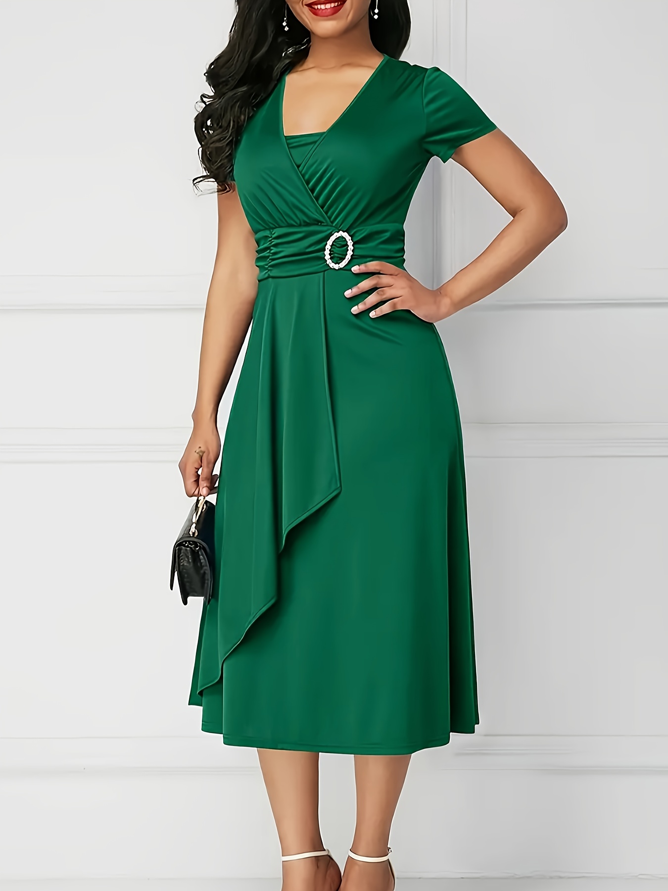women's casual a-line dress - non-stretchy outfit, machine washable  everyday & formal wear for women, dresses, design, layered flared skirt,  nontransparent fabric - women's clothing - Temu Australia