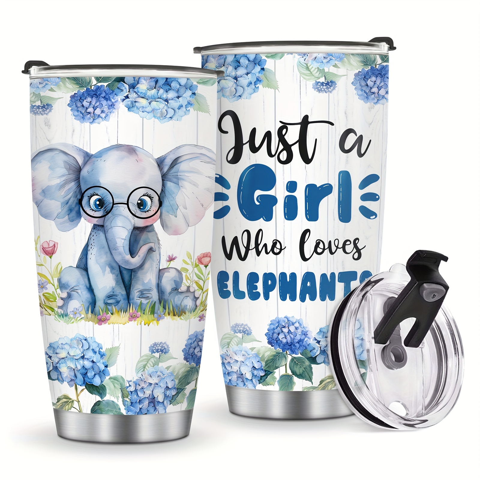 

Who Elephants 20 Oz Stainless Steel Travel With Lid And Straw - And Great For Christmas Gifts