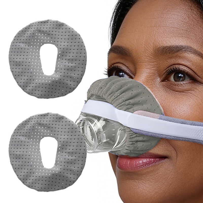 2pcs gray perforated ventilator face mask nose mask soft and elastic material reusable easy to carry personal household tools universal accessory for ventilator