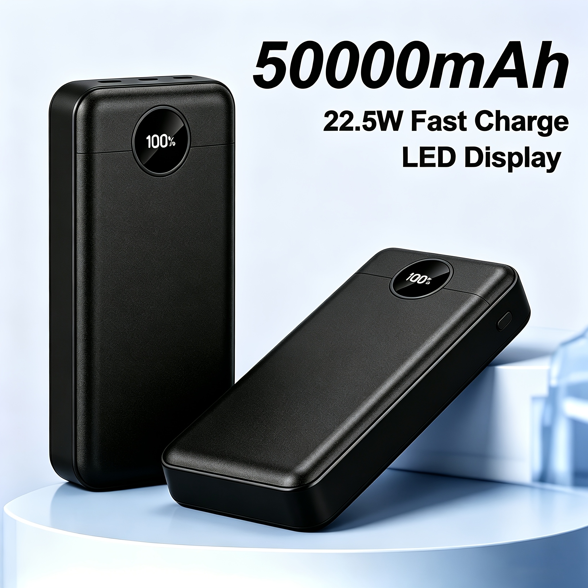 Image of 22.5w Fast Charge 50000mah Power Bank, Pd Qc 3.0 Portable Charger With Led Display, High Capacity External Battery For Iphone , Ce