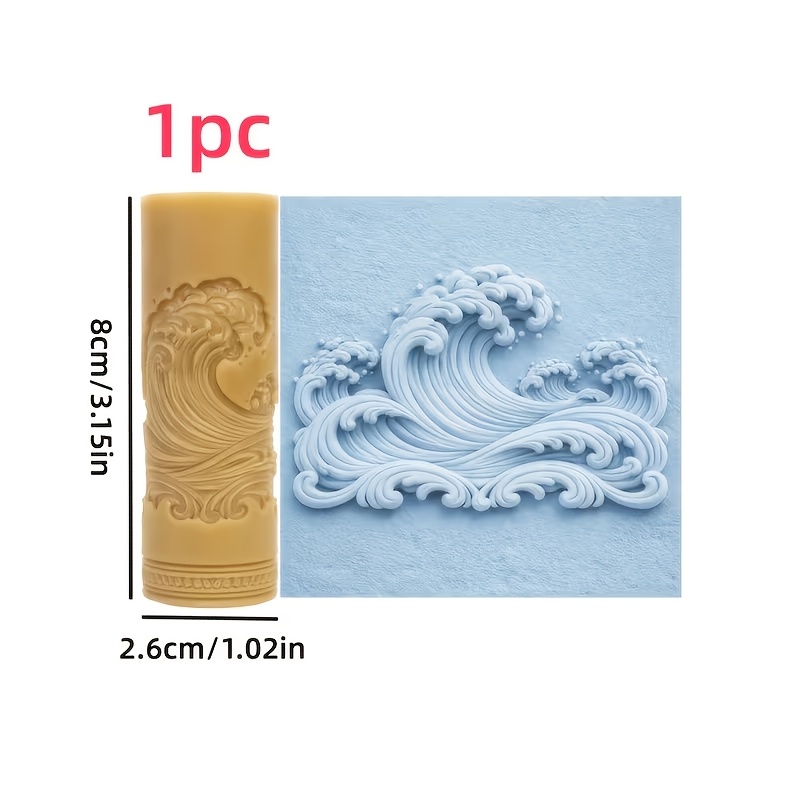 TEMU 1pc Roller Tool - Plastic Suitable For Polymer Clay & Embossing With Wave Patterns, Compatible For Pottery, Jewelry Making, Sculpture, Weaving -