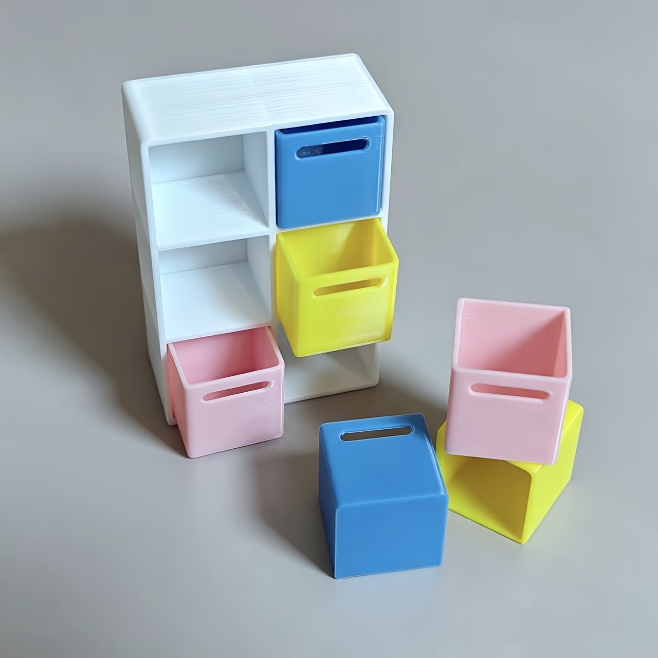 TEMU 6-grid Colored Mini Storage Cabinet Model Ornament, Dollhouse Decorative Partition Cabinet Model Ornament House Accessory, Mini Jewelry Storage