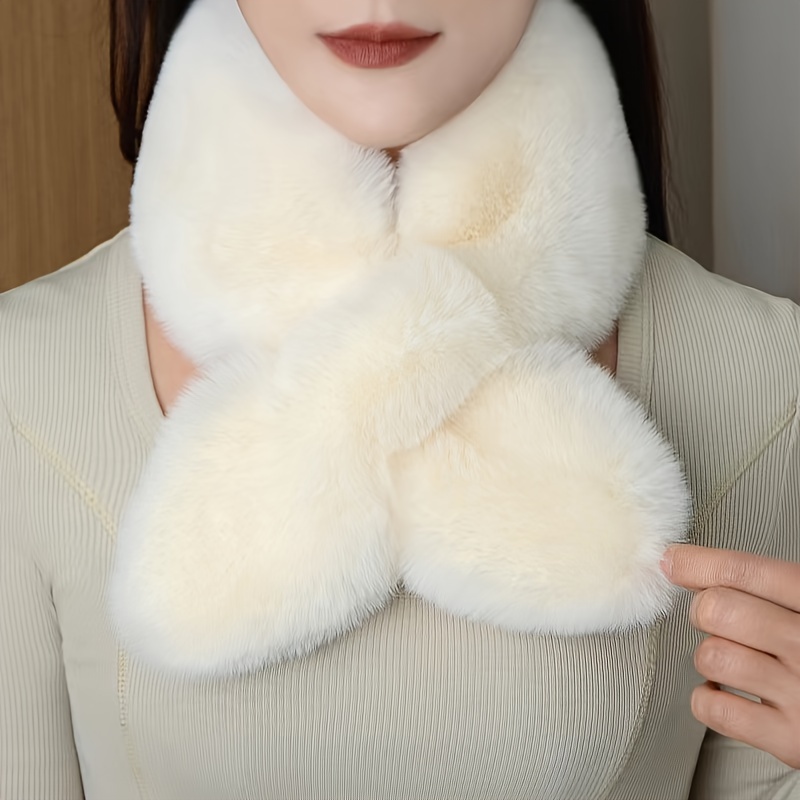 

Women's Winter Scarf, Soft And Warm Sheepskin Wrap With , Casual And Cozy For Outdoor Wear