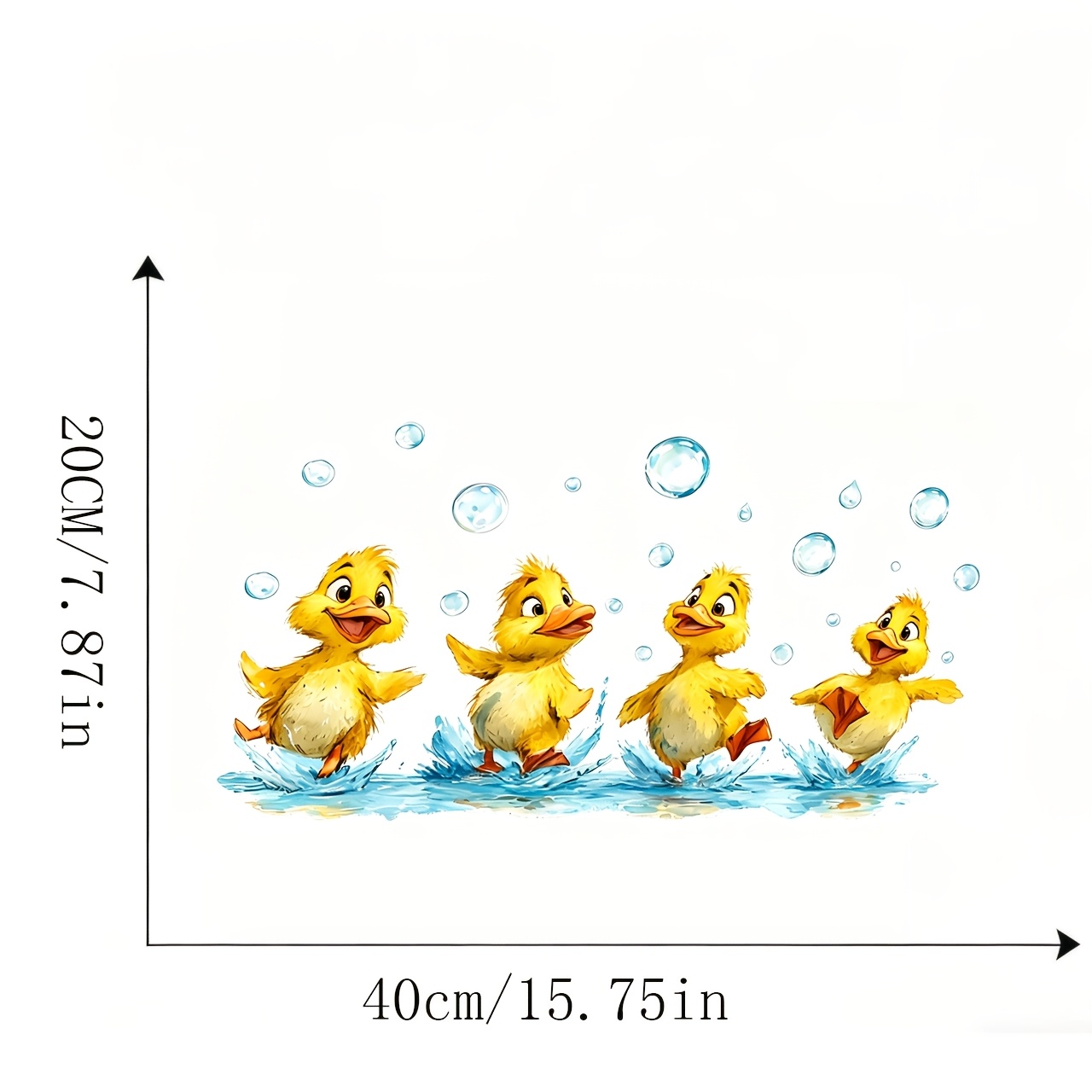 TEMU Cute Little Yellow Duck Bathroom Wall Stickers, High Quality Pvc Tile Decorations For A Atmosphere In The Restroom. Creative And Are Easy To