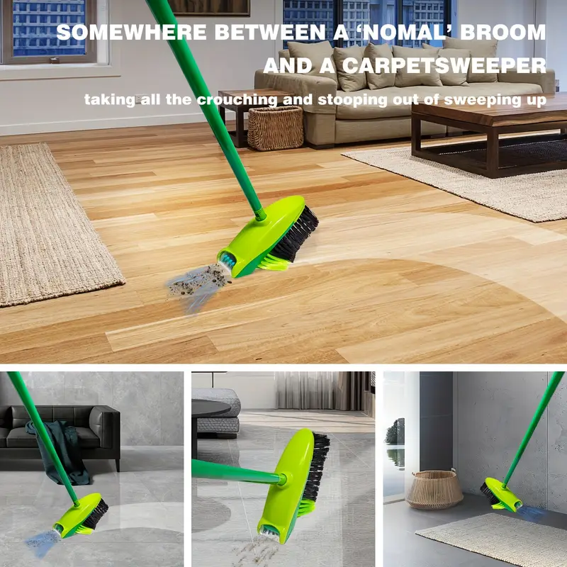 battery powered with rotating brush 2 in 1 sweeping tool with built in collection for dust hair and cat litter operates on aa batteries details 2