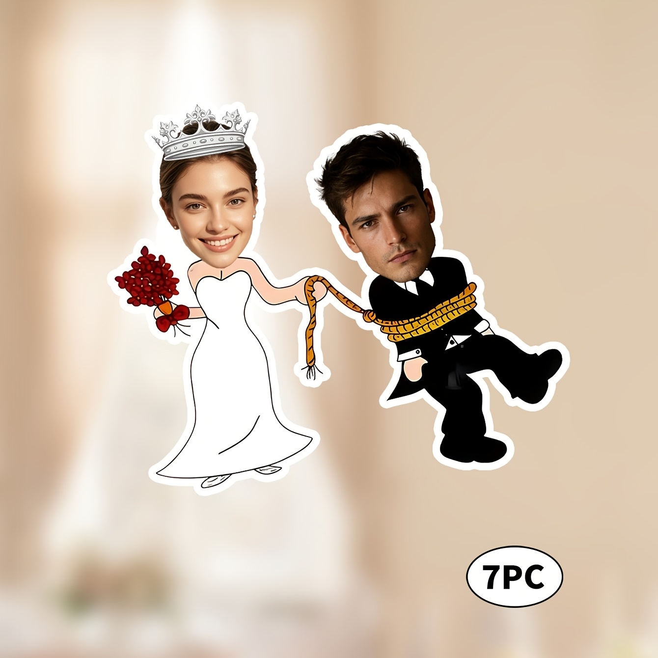 TEMU Pancarta de fotos de boda personalizada de 7 piezas, guirnalda de personalizada de , guirnalda de boda para la recepción, regalo de decoración