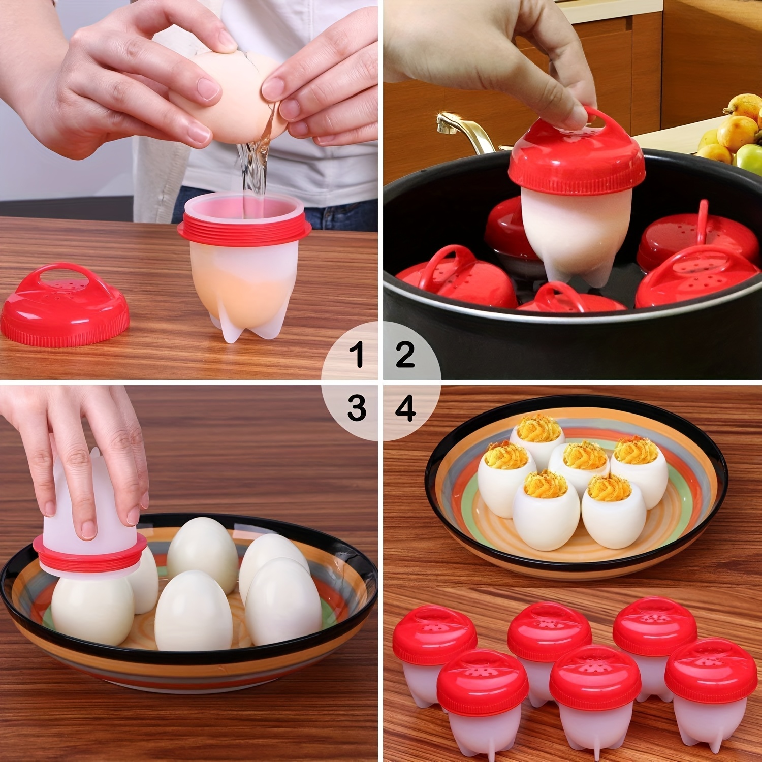 6/9 Silicone Egg Cookers: Non-Stick, Heat Resistant Boiling Cups - Easy to Use and Steam Kitchen Gadgets, Perfectly Hardened for Soft or Medium/Hardness 15 6/9 Silicone Egg Cookers: Non-Stick, Heat Resistant Boiling Cups - Easy to Use and Steam Kitchen Gadgets, Perfectly Hardened for Soft or Medium/Hardness