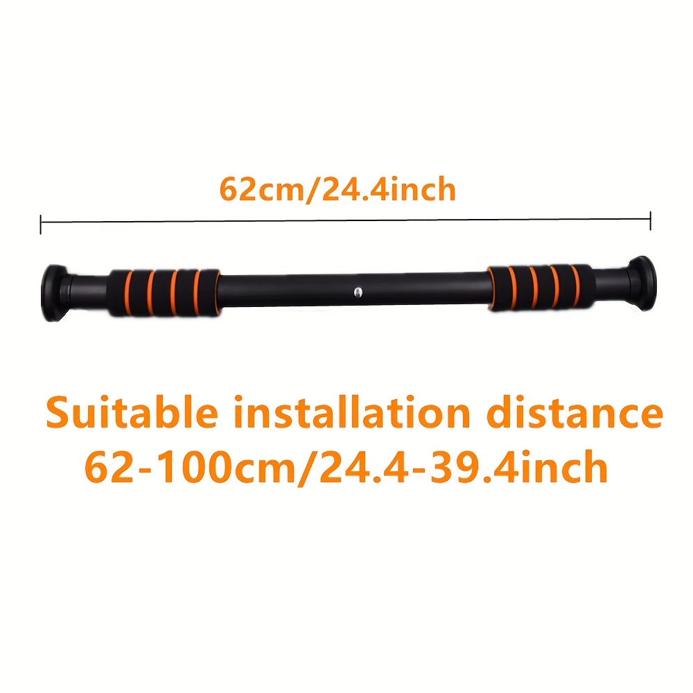 Image of 1pc Adjustable Pull-up Bar Door Frame Single Bar, No-drill Installation Distance 62-100cm/24.4-39.4inch, Suitable For Home Exercise , Leg Raises, Sit-ups Fitness Equipment ()