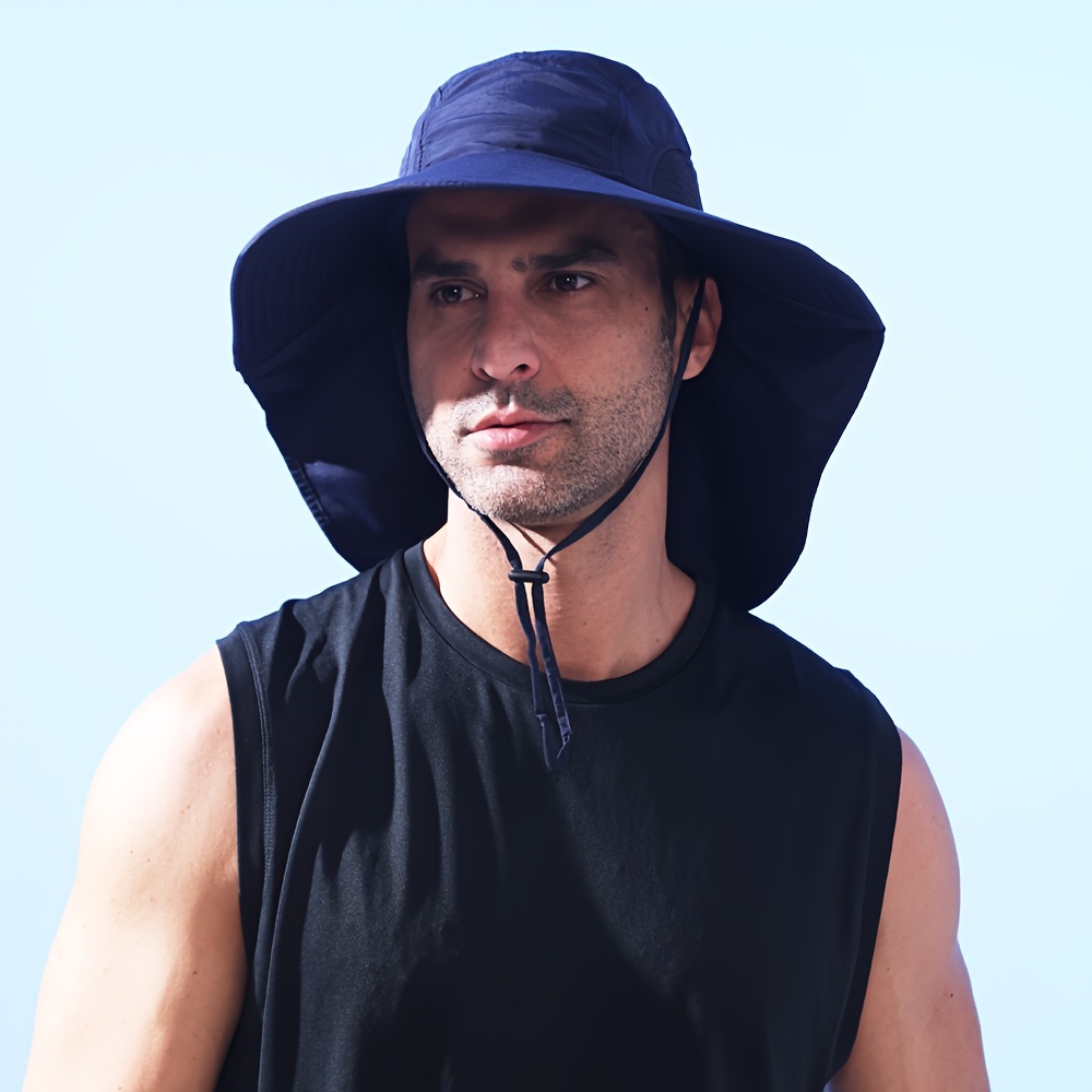 Cheap OLIKEI Outdoor Sunscreen Fishing Hat for Men Summer Anti-UV Fisherman Hat  Sun Protection Waterproof Breathable Mountaineering Hiking Sun Cap