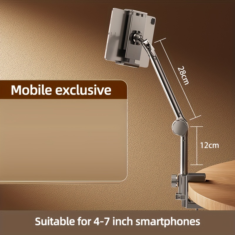 TEMU Tablet And Phone Stand Holder, Gooseneck Cell Holder With 360 Degree Adjustable Clip, Flexible Tablet Mount Clamp For Desk, Compatible With