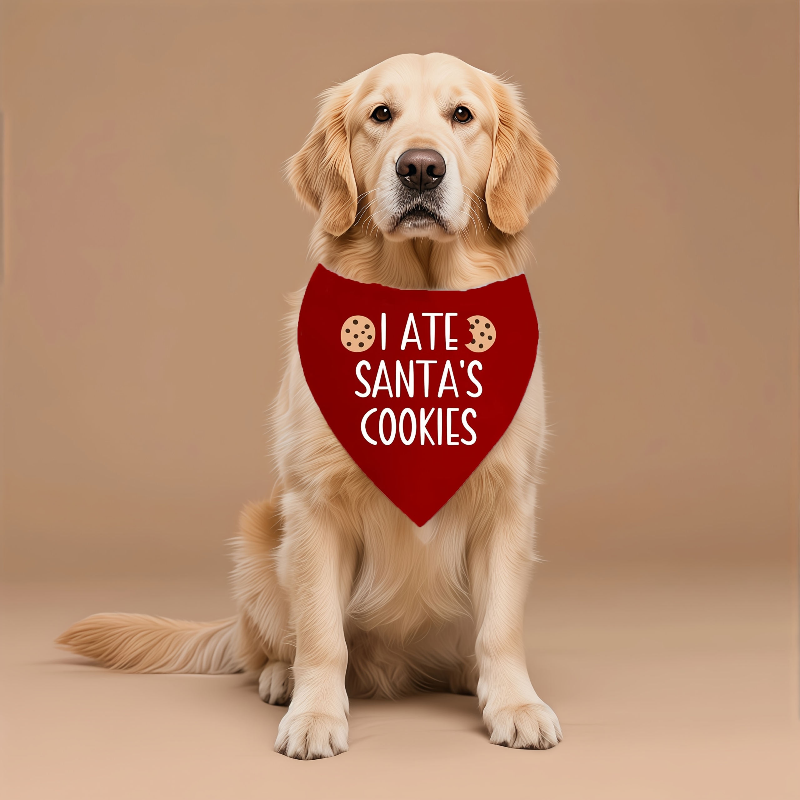 TEMU Random 1pc, Pet Bandana, I Ate Pattern Pet Scarf, Christmas Holiday Photo Outfit, Multiple Sizes For Small Medium Large Pets