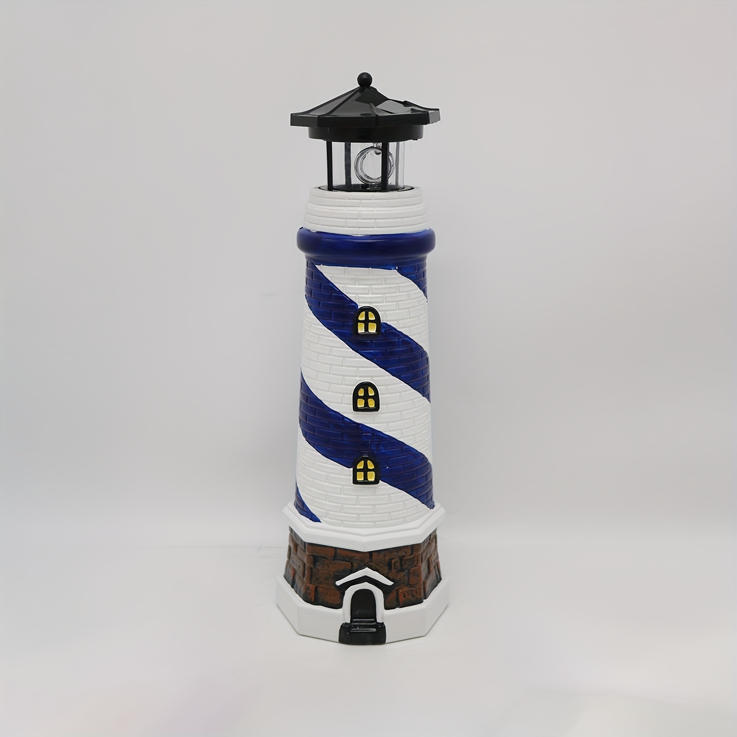 TEMU Outdoor Solar Lighthouse, 360° Rotating Led Solar Statue Lantern Step Light, Suitable For Garden, Courtyard, Lawn, Patio, Landscape Decorative